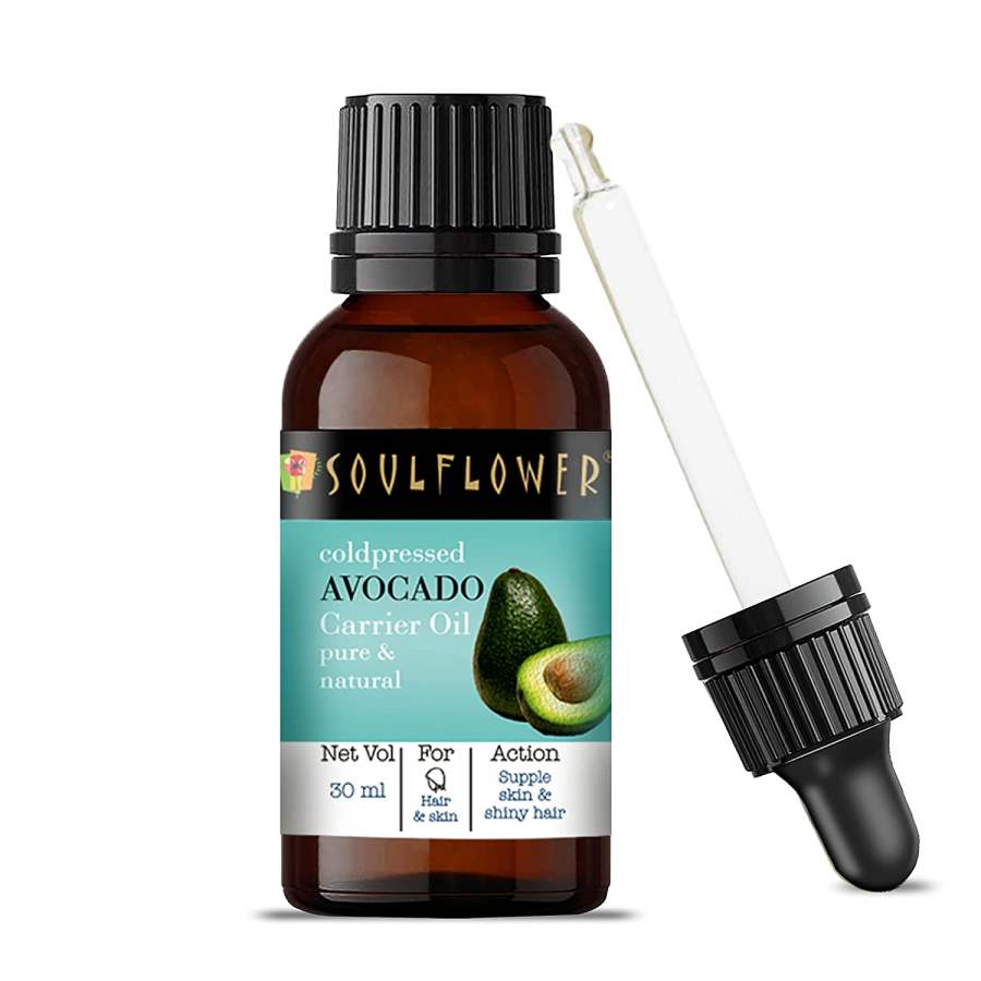 Soulflower 100% Pure Natural and Coldpressed Avocado Oil - 30  ML