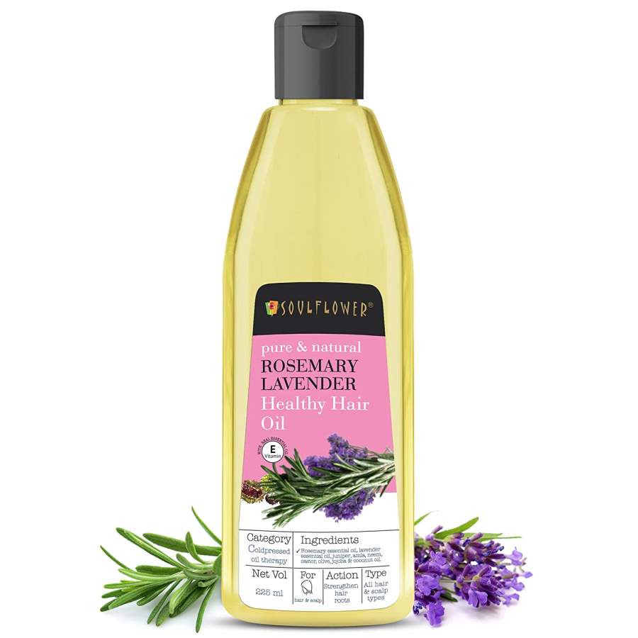 Soulflower Natural Rosemary Lavender Healthy Hair Oil For Unisex - 225  ML