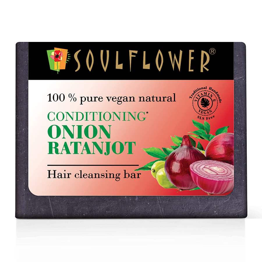 Soulflower Conditioning Onion Ratanjot Hair Cleansing Bar - 150 GM