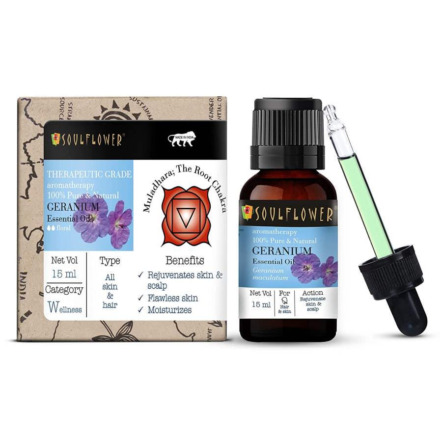 Soulflower Geranium Essential Oil - 15 ML