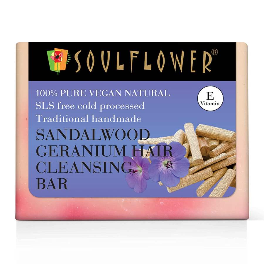 Soulflower Shampoo Bar Sandalwood And Geranium - 150 GM