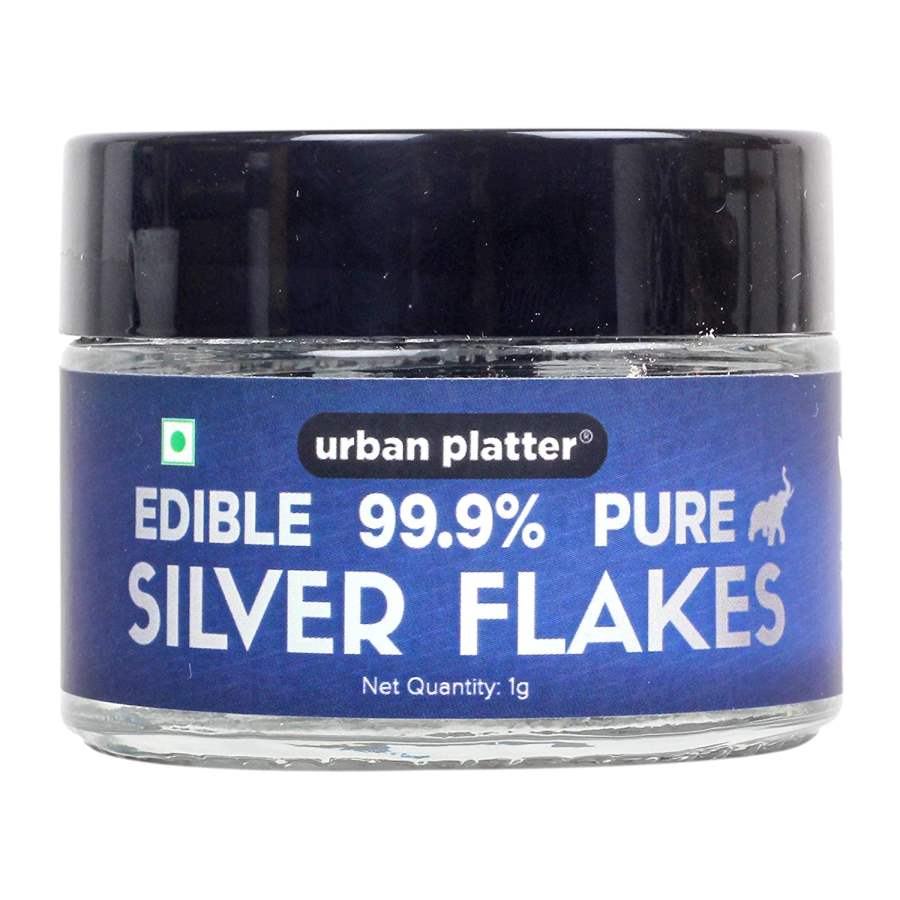 Urban Platter Vegan Edible & Genuine 99.9% Pure Silver Flakes - 1 GM