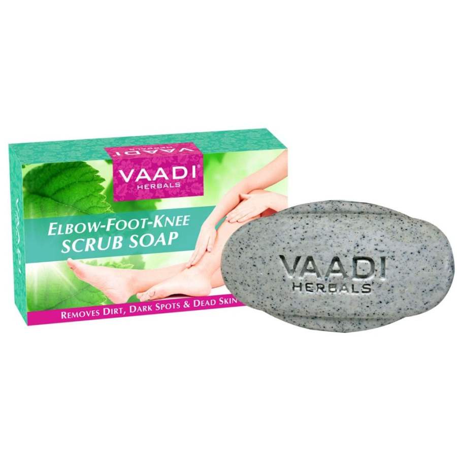 Vaadi Herbals Elbow Foot Knee Scrub Soap with Almond and Walnut Scrub - 75 GM