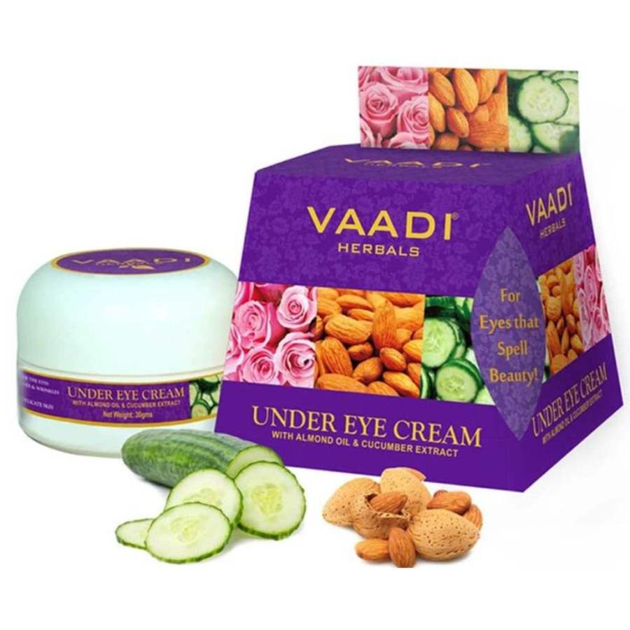 Vaadi Herbals Under Eye Cream Almond Oil and Cucumber extract - 30 GM