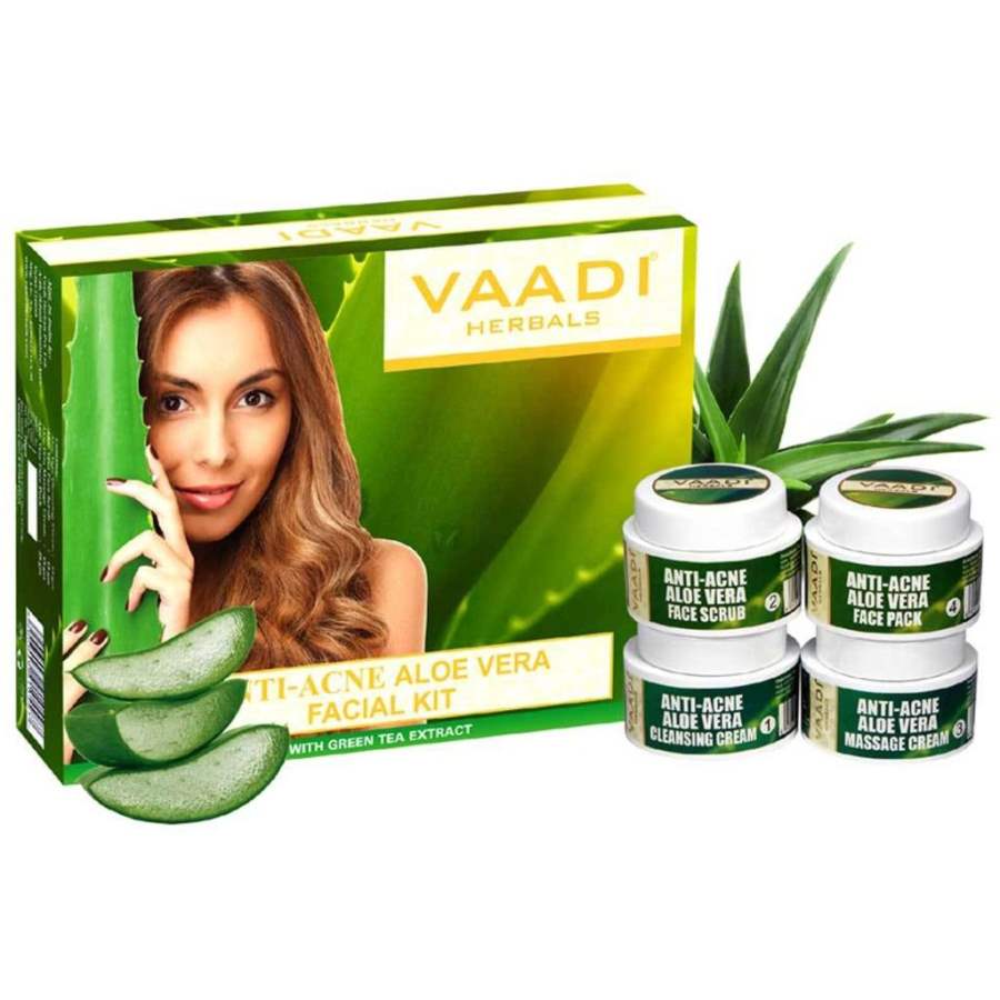 Vaadi Herbals Anti Acne Aloe Vera Facial Kit with Green Tea Extract - 70 GM