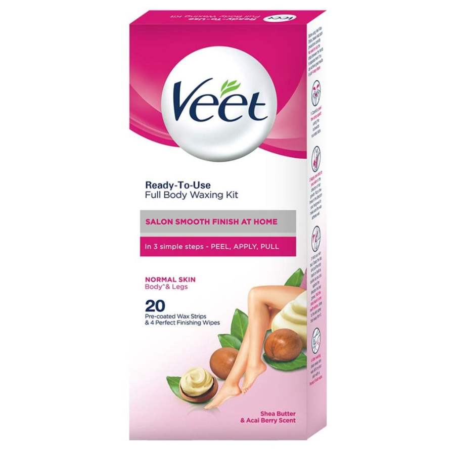 Veet Full Body Waxing Kit Normal Skin - 1 Kit (20 Strips)