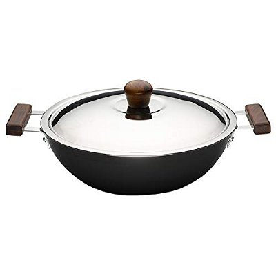 Wonderchef Hard Anodized Aluminium Wok With Lid - 28 CM