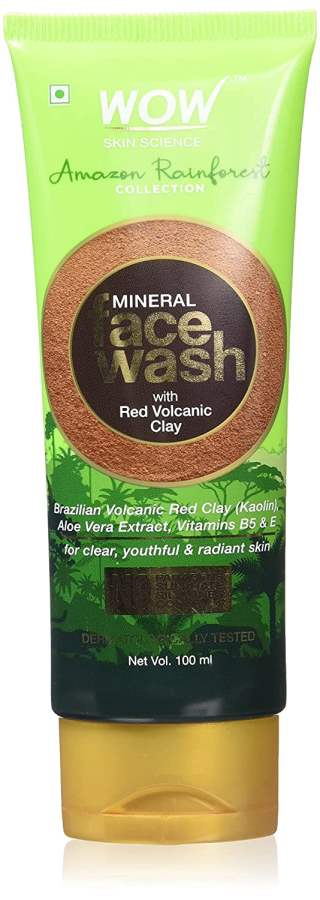 WOW Amazon Rainforest Collection  Mineral Face Wash with Red Volcanic Clay - 100 ML