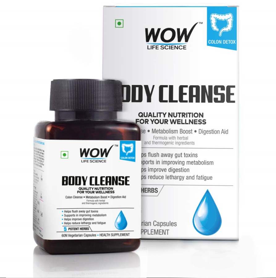 WOW Body Cleanse 750mg - 60 Vegetarian Capsules - 60 Caps