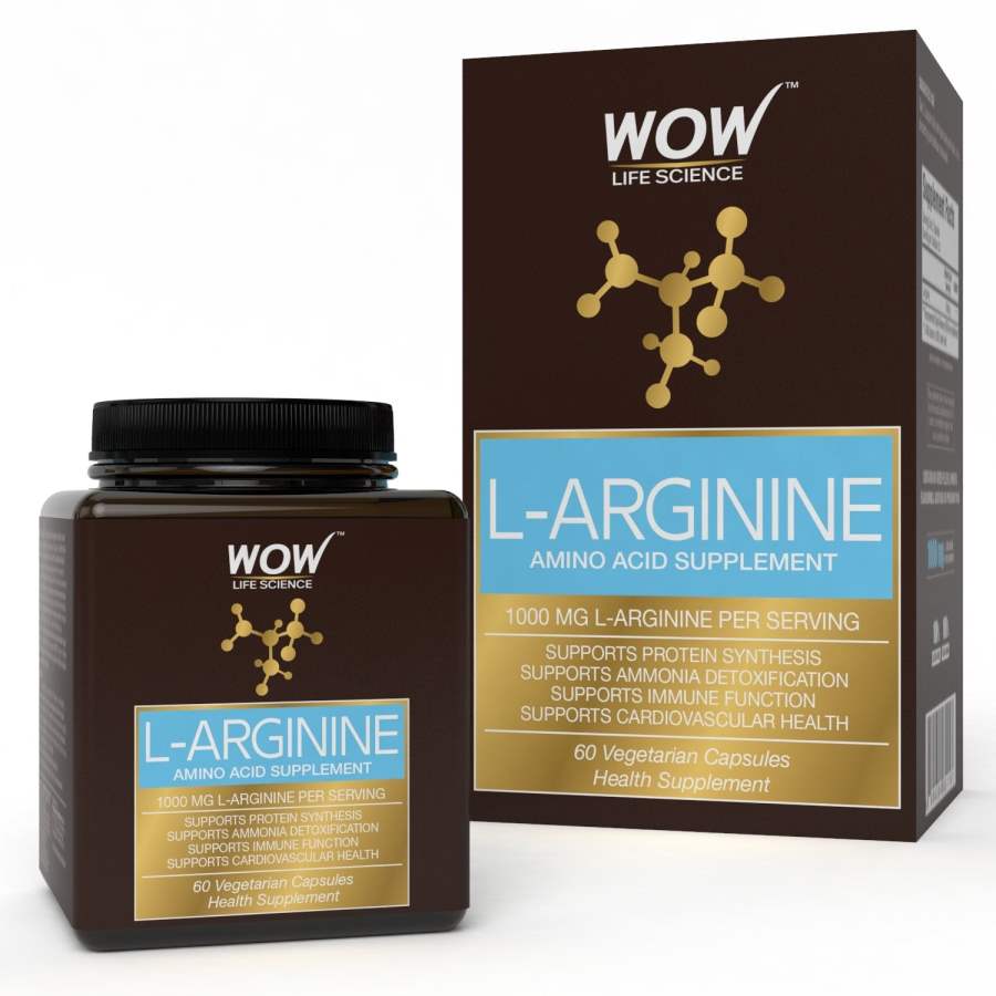 WOW L-Arginine Amino Acid Supplement 1000mg - 60 Caps