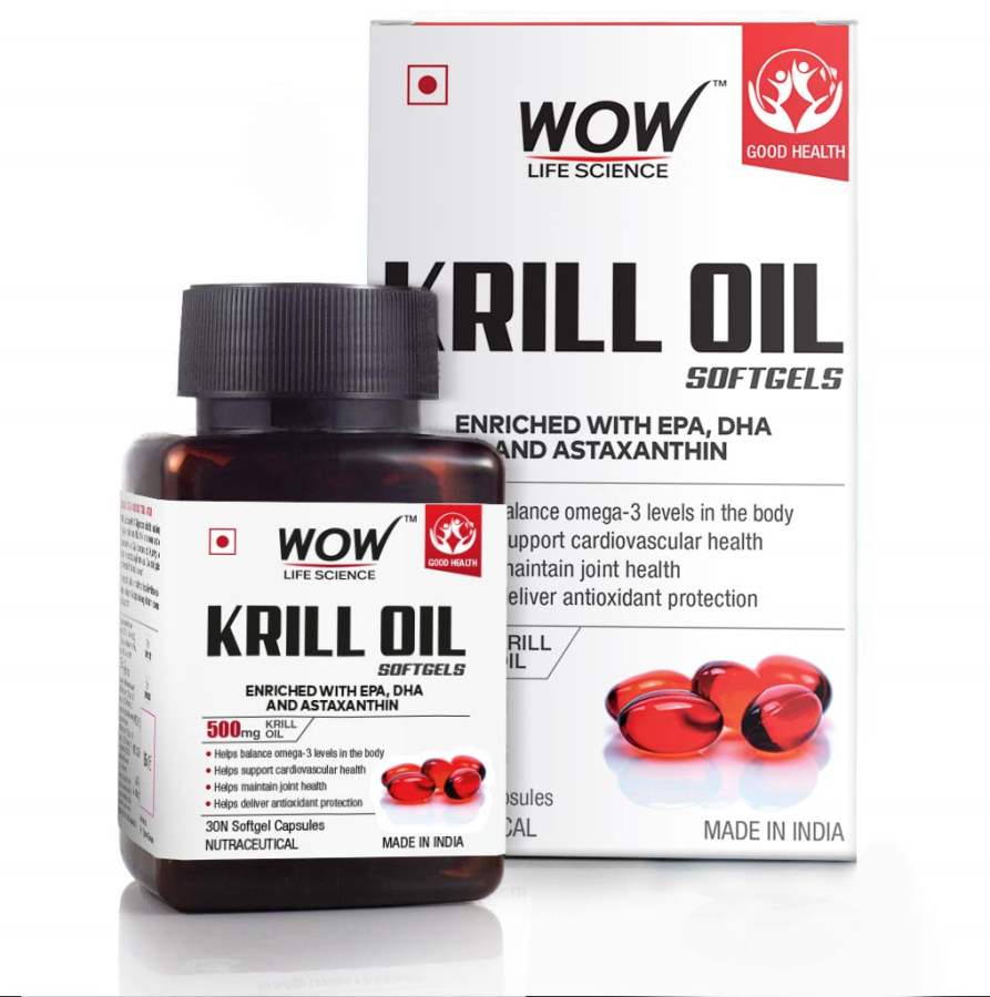 WOW Life Science Krill Oil Softgels 500mg Krill Oil - 30 Caps