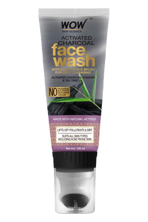 WOW Skin Science Activated Charcoal Face Wash Gel - 100 ML