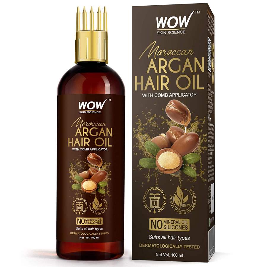 WOW Skin Science Moroccan Argan Hair Oil  With Comb Applicator - 100 ML