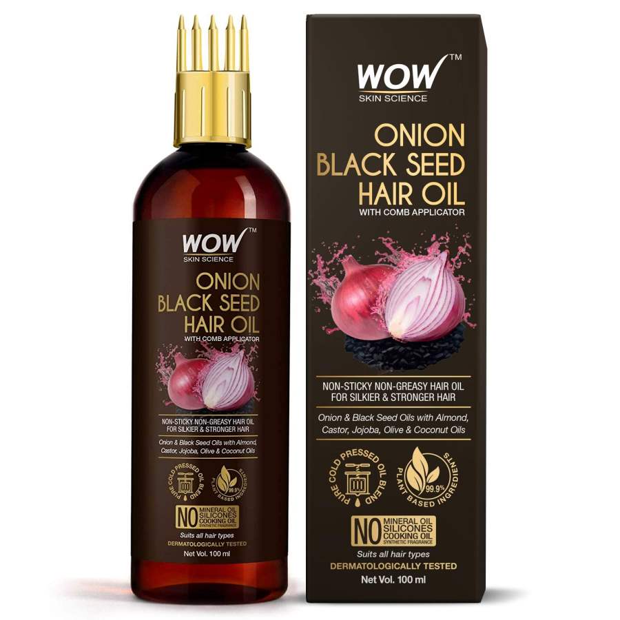 WOW Skin Science Onion Black Seed Hair Oil With Comb Applicator - 100 ML