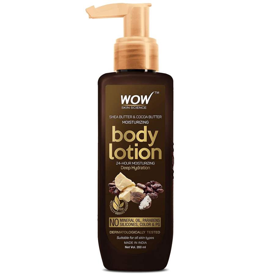 WOW Skin Science Shea & Cocoa Butter Moisturizing Body Lotion Deep Hydration - 200 ML