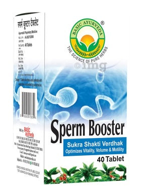 Basic Ayurveda Sperm Booster Tablets - 40 Tabs