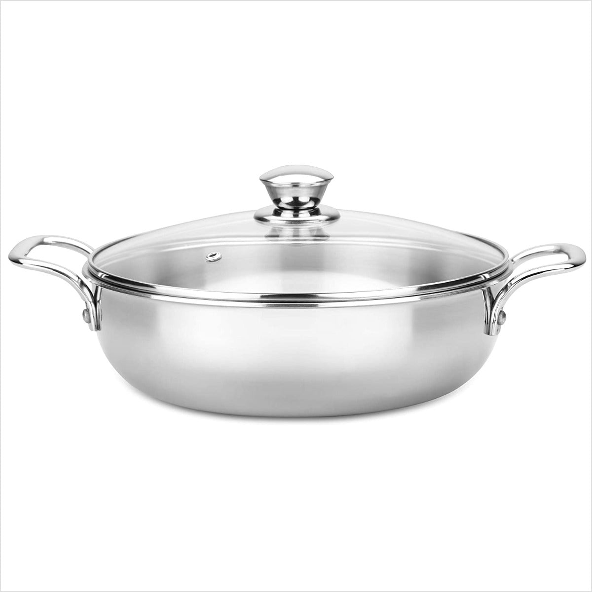 Butterfly Royale Tri-Ply Kadai With Glass Lid - 240 MM