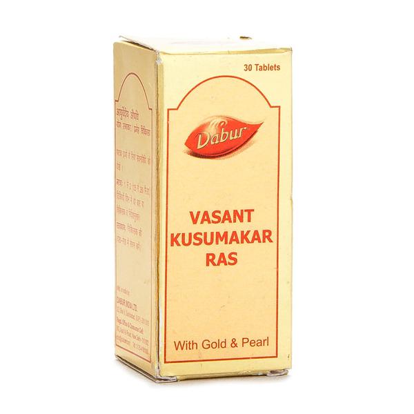 Dabur Vasant Kusumakar Ras with Gold & Pearl Tablets - 10 Tabs