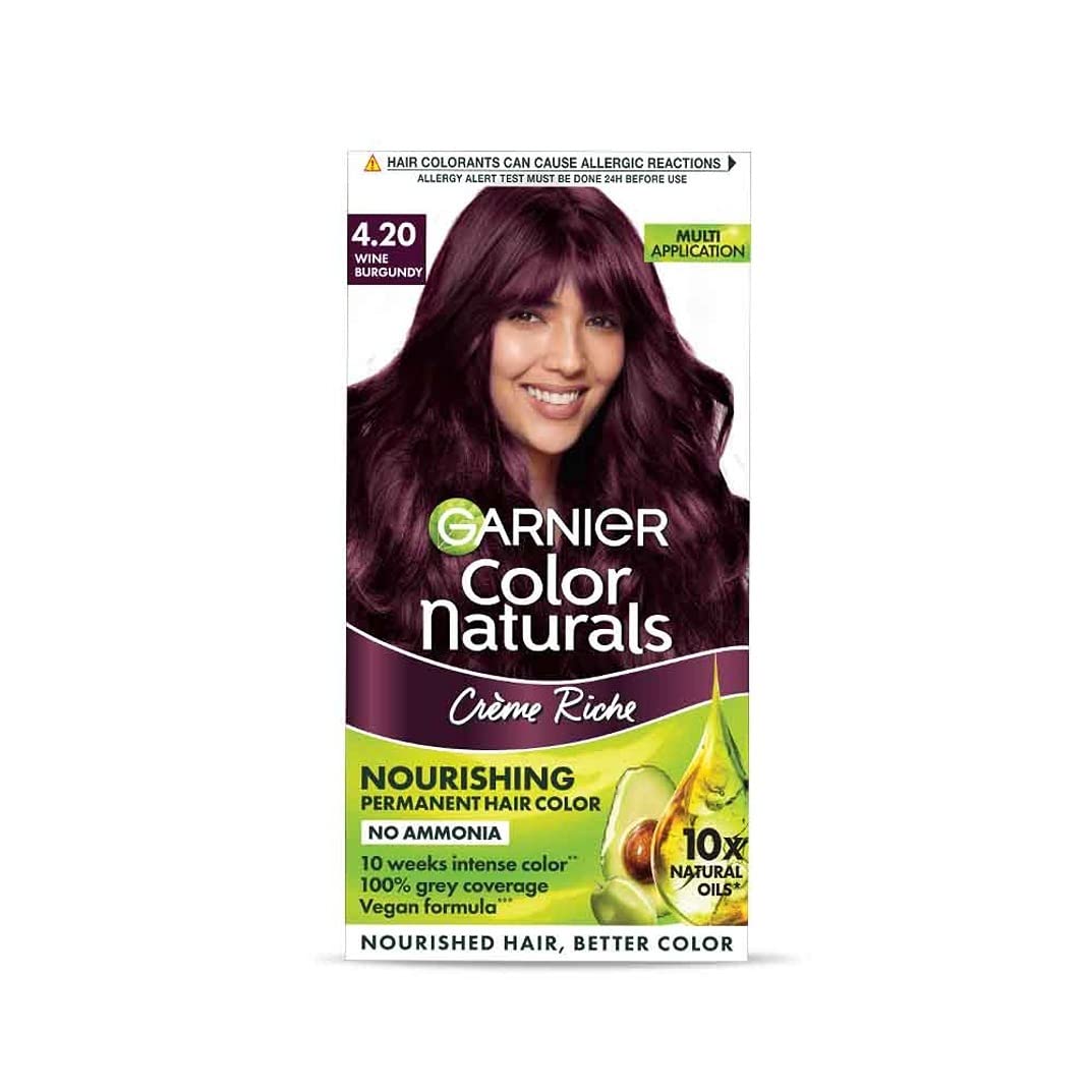 Garnier Hair Colouring Creme Shade: 4.20 Wine Burgundy - 70ml + 60g