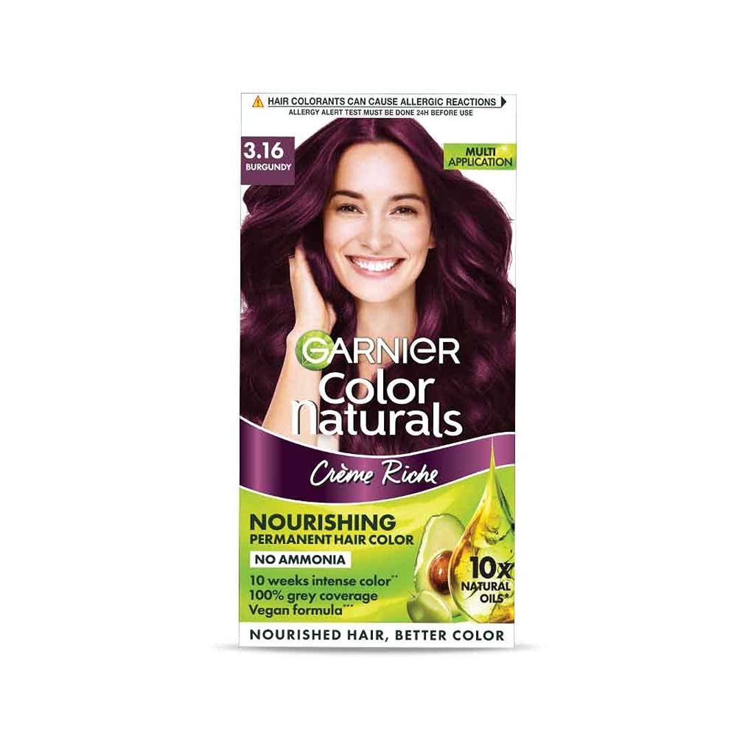 Garnier Hair Colouring Creme Shade: 3.16 Burgundy - 70ml + 60g