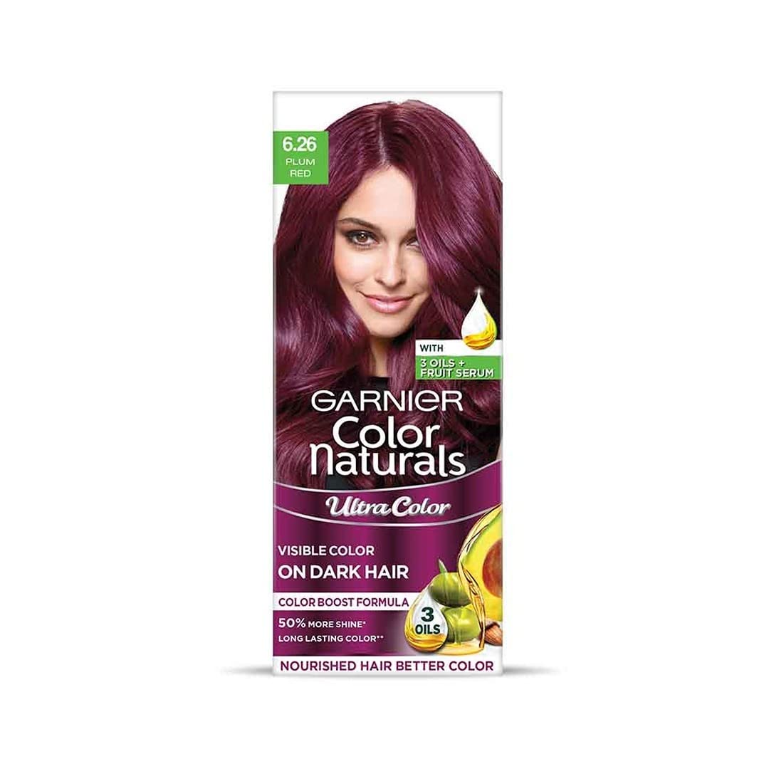 Garnier Hair Colouring Creme Shade: 6.26 Plum Red - 55ml + 50g