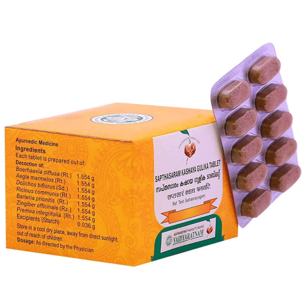 Vaidyaratnam Sapthasaram Kashaya Tablet - 100 Nos