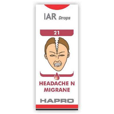 Hapro IAR Drop No. 21 - Headache N Migrane - 30 ML