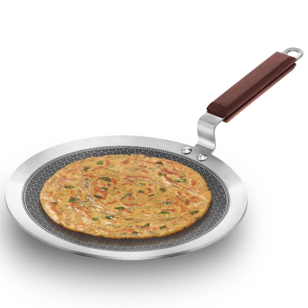 Hawkins Triply Stainless Steel Shielded Nonstick Paratha Tava - 26 CM